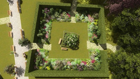 Klasická anglická květinová zahrada